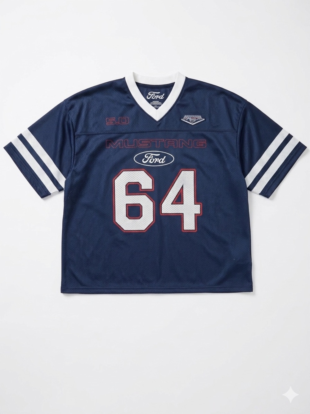 Ford Navy and White Mustang 64 Mesh Jersey